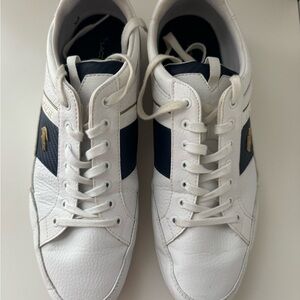 Lacoste Men's White and Dark Blue Sneakers